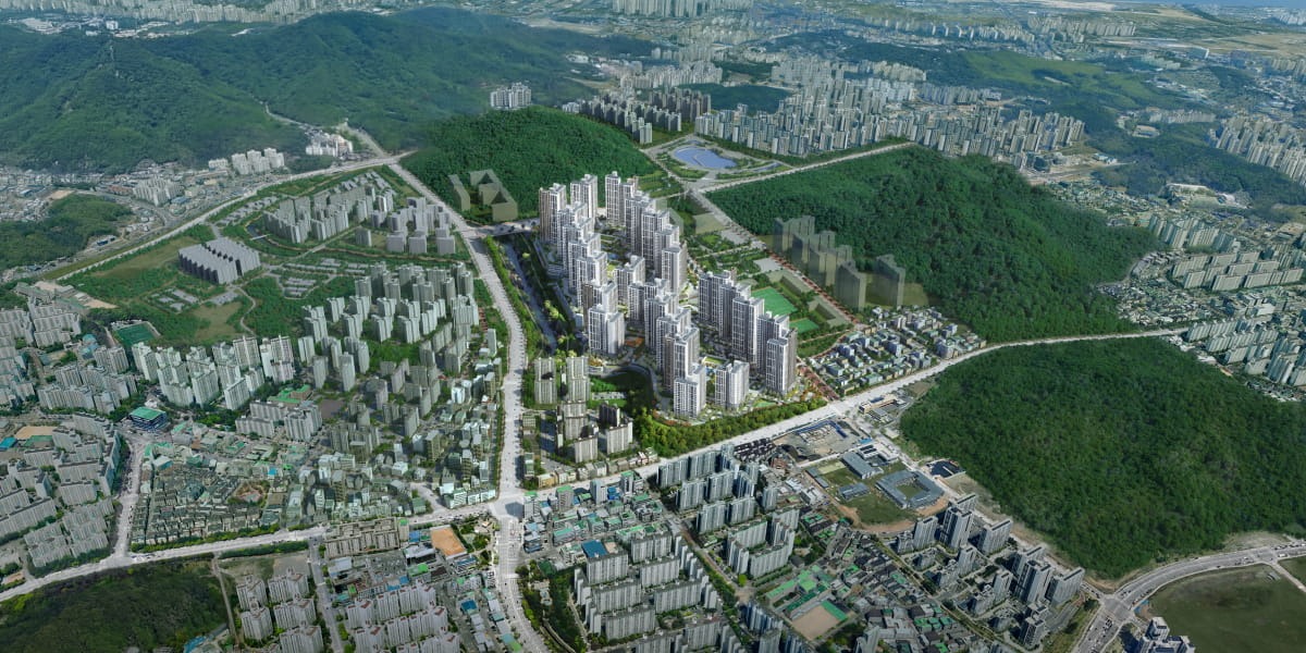 더샵 검단레이크파크 조감도 4 - 입지 항공뷰